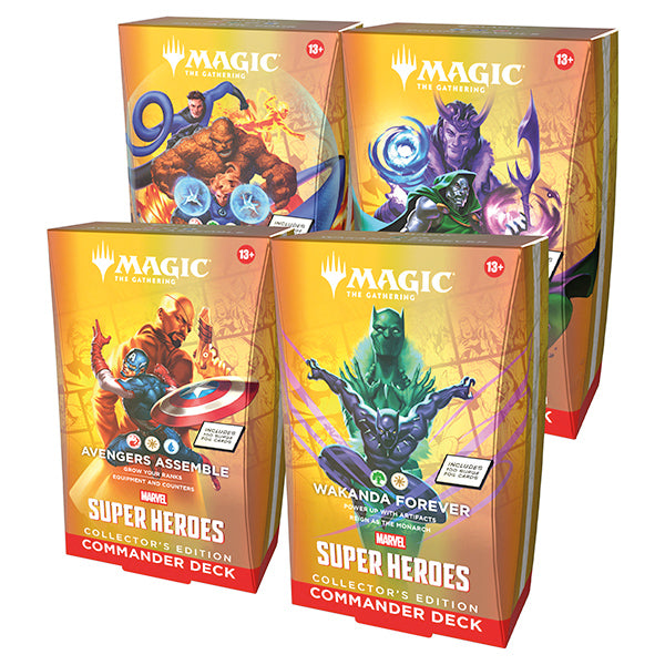 mtg universes beyond commander deck MTG: Beyond- Marvel Super Heroes Deck, Collector Edition Display (MSH) (4 Decks) Type:Box [12 packs] Disney Lorcana TCG: Fabled sliver These cards are designed