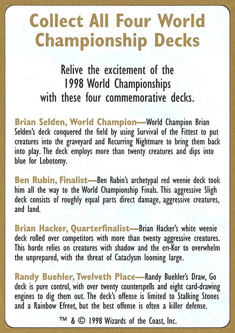 1998 World Championships Ad